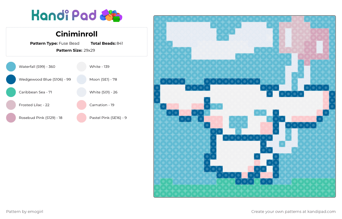 Ciniminroll - Fuse Bead Pattern by emogirl on Kandi Pad - 