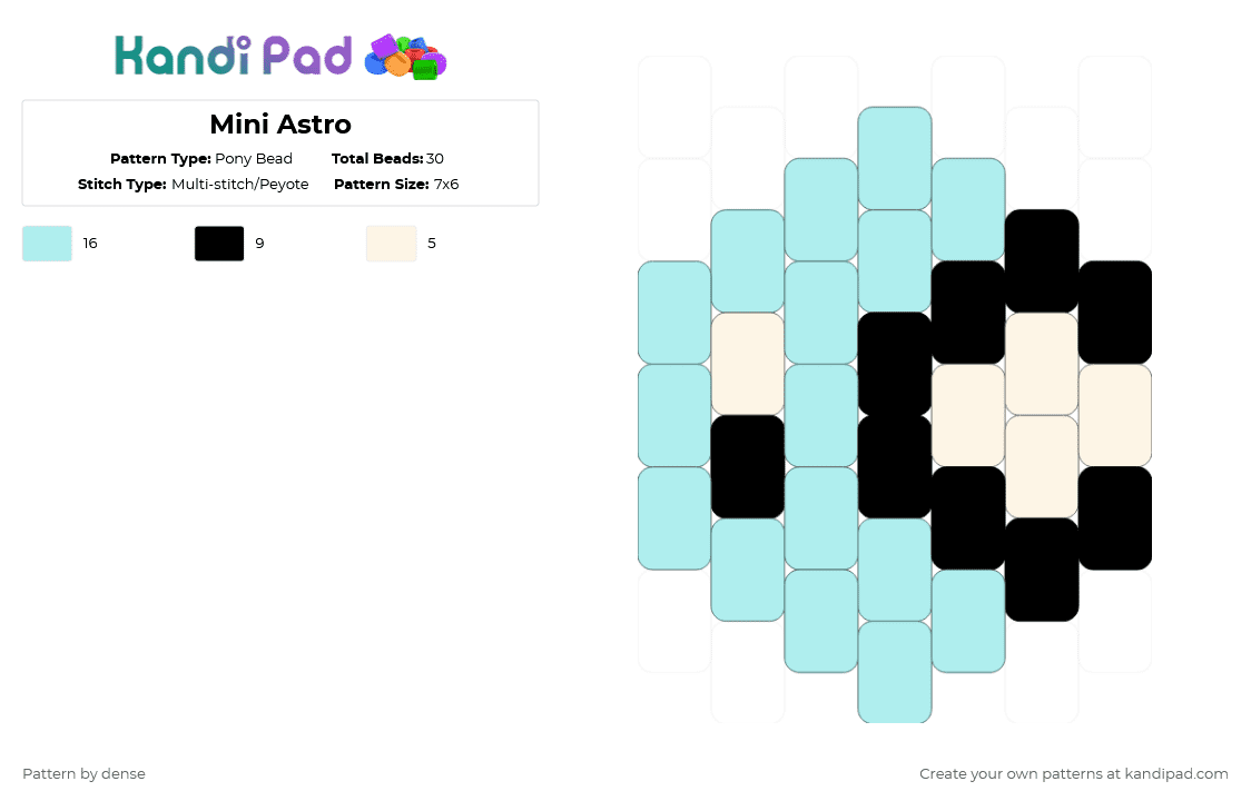 Mini Astro - Pony Bead Pattern by dense on Kandi Pad - light blue