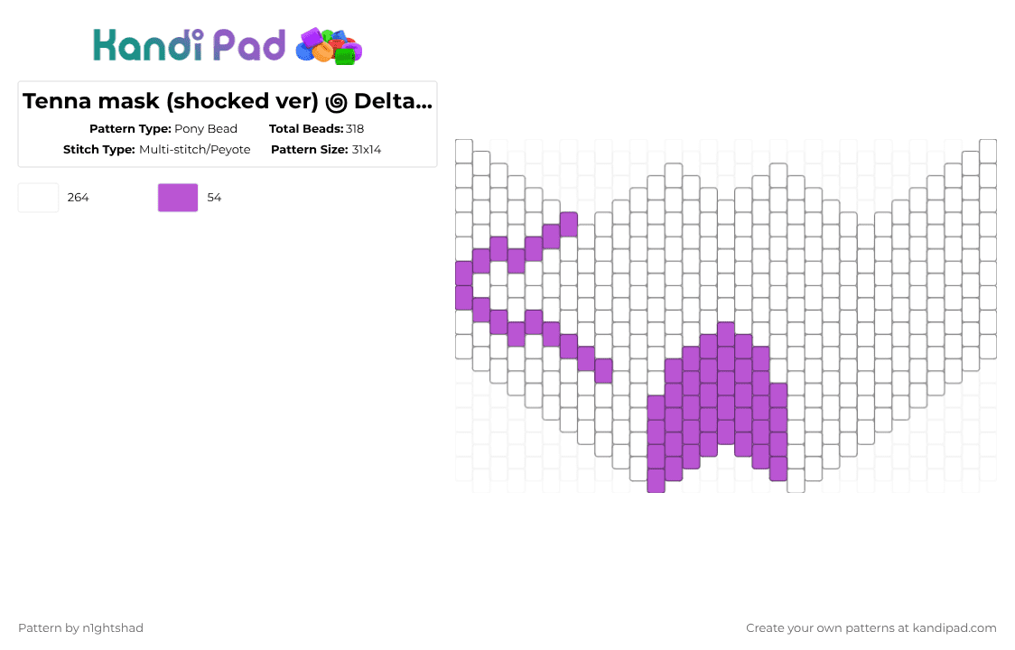 Tenna mask (shocked ver) ౷ Deltarune - Pony Bead Pattern by b2rrygnb_n1ghtshad3 on Kandi Pad - white,tenna,deltarune,undertale,mr tenna,tv time,mr ant tenna,spamton
