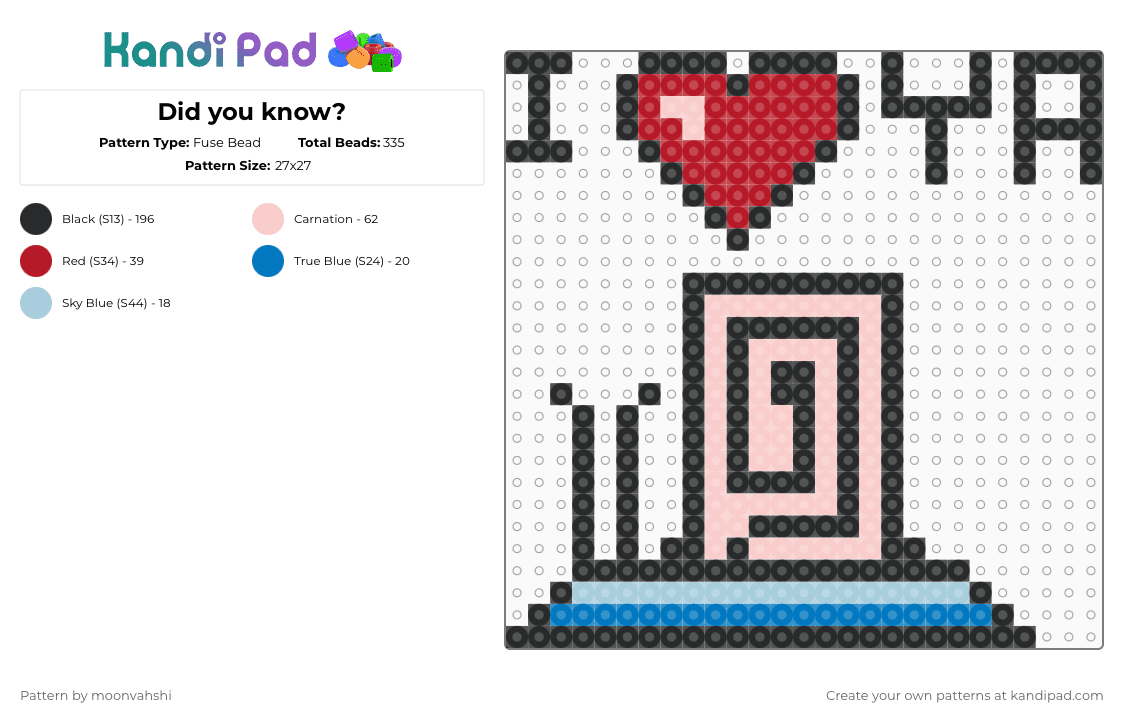 Did you know? - Fuse Bead Pattern by moonvahshi on Kandi Pad - black,beige,red,cotdsnails,love,snails