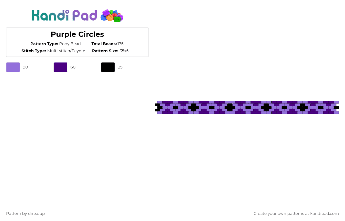 Purple Circles - Pony Bead Pattern by dirtsoup on Kandi Pad - purple
