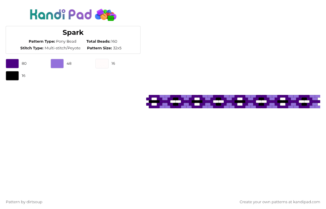 Spark - Pony Bead Pattern by dirtsoup on Kandi Pad - purple