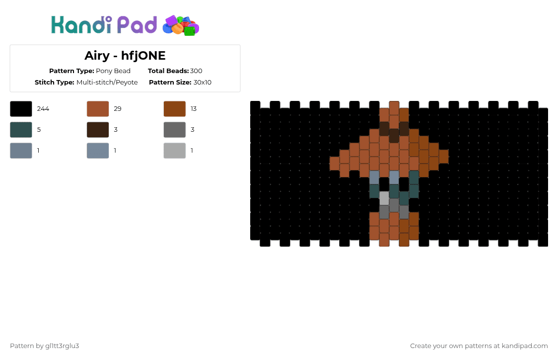 Airy - hfjONE - Pony Bead Pattern by gl1tt3rglu3 on Kandi Pad - black,red,cuff,hfjone,objectshows