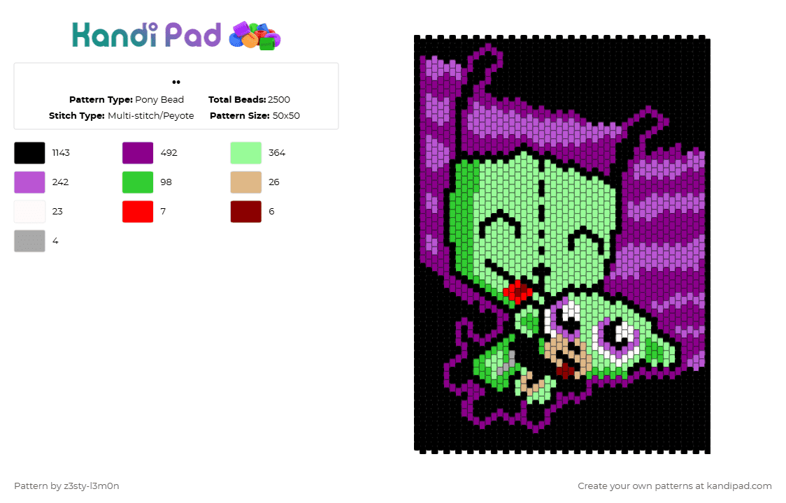 .. - Pony Bead Pattern by z3sty-l3m0n on Kandi Pad - black, pink, teal