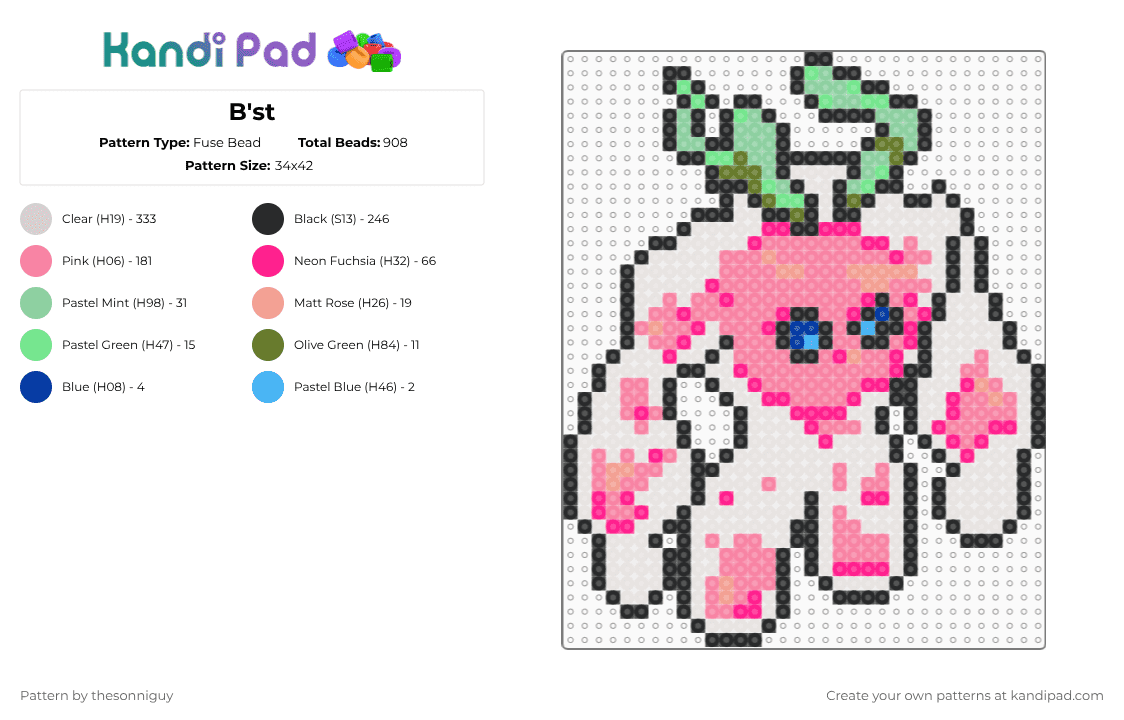 B\'st - Fuse Bead Pattern by bytethebullet on Kandi Pad - beige,pink
