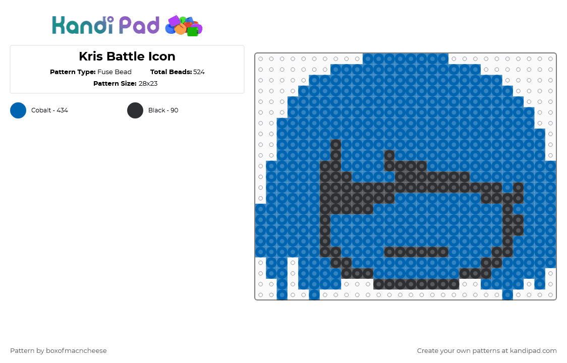 Kris Battle Icon - Fuse Bead Pattern by boxofmacncheese on Kandi Pad - blue,undertale,deltarune,kris