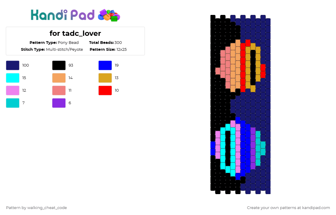 for tadc_lover - Pony Bead Pattern by deleted_user_381197 on Kandi Pad - purple