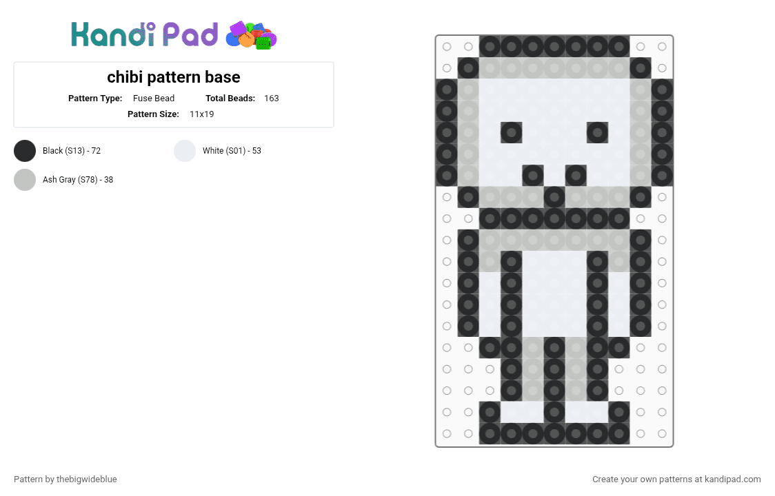 chibi pattern base - Fuse Bead Pattern by abcdefg on Kandi Pad - base, beige, chibi, fuse bead, mini, template, white