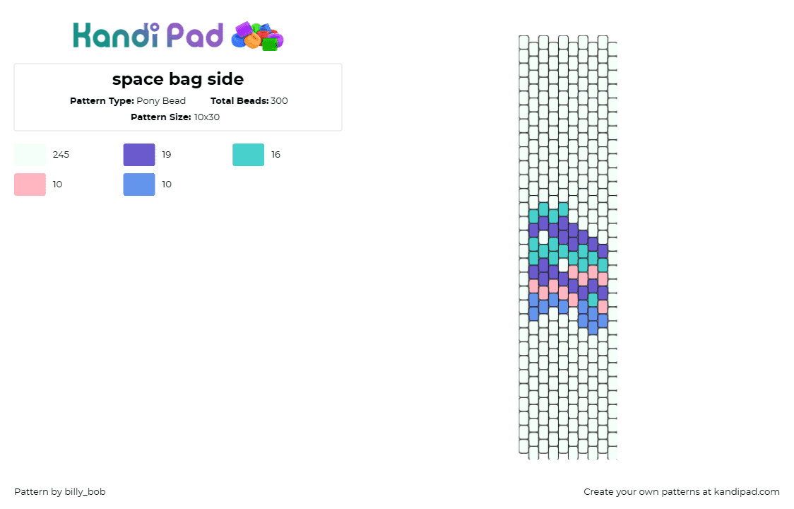 space bag side - Pony Bead Pattern by billy_bob on Kandi Pad - space,bag