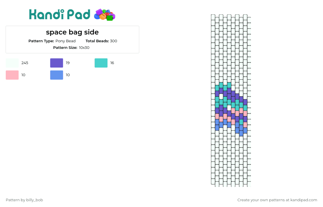 space bag side - Pony Bead Pattern by billy_bob on Kandi Pad - space,bag