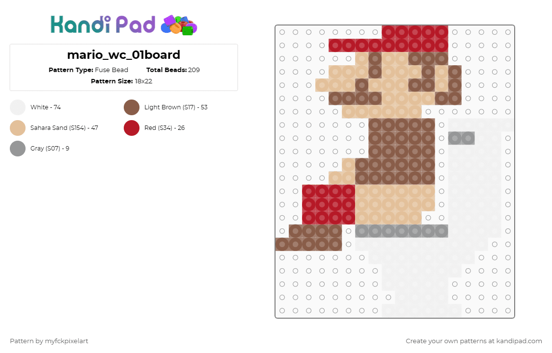 mario_wc - Fuse Bead Pattern by myfckpixelart on Kandi Pad - beige,tan,mario,wc,donkey kong