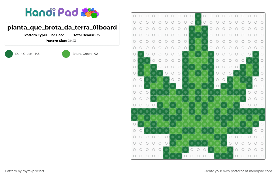 Planta Que Brota Da Terra 01board Fuse Bead Pattern Kandi Pad Kandi