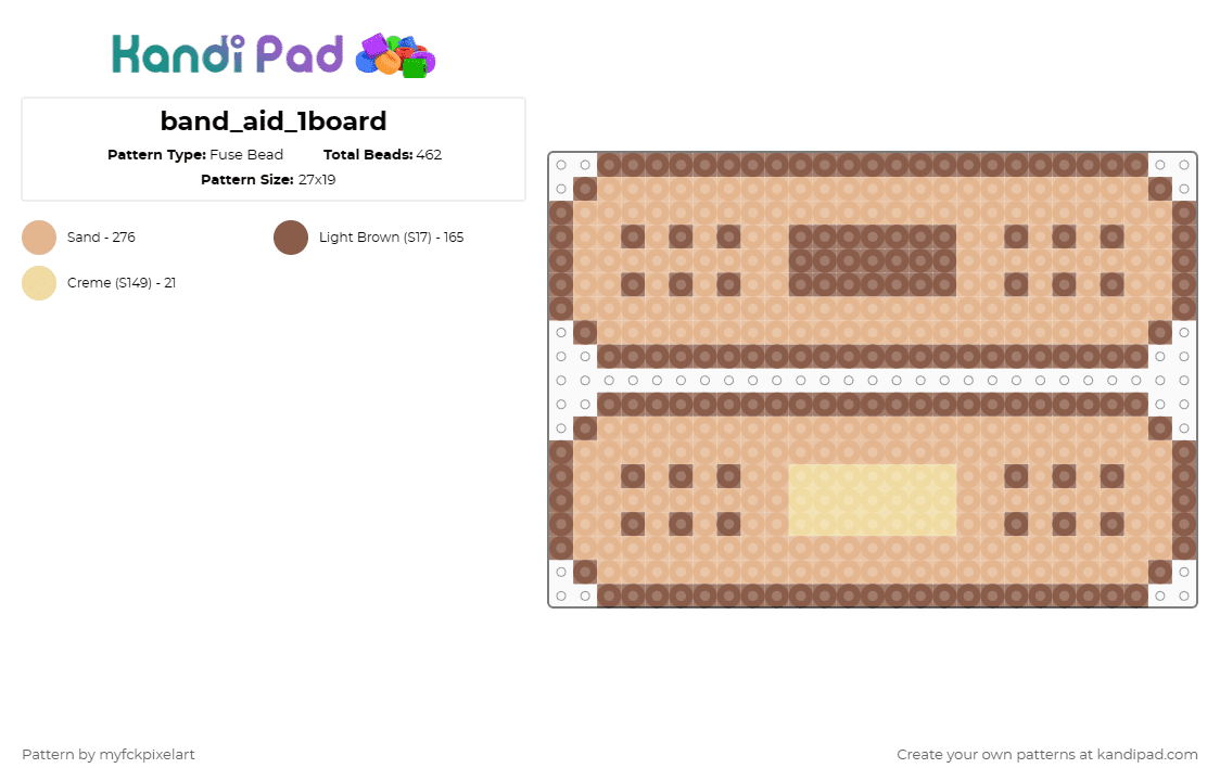 band_aid - Fuse Bead Pattern by myfckpixelart on Kandi Pad - tan,beige,bandaid,curativo,machucado