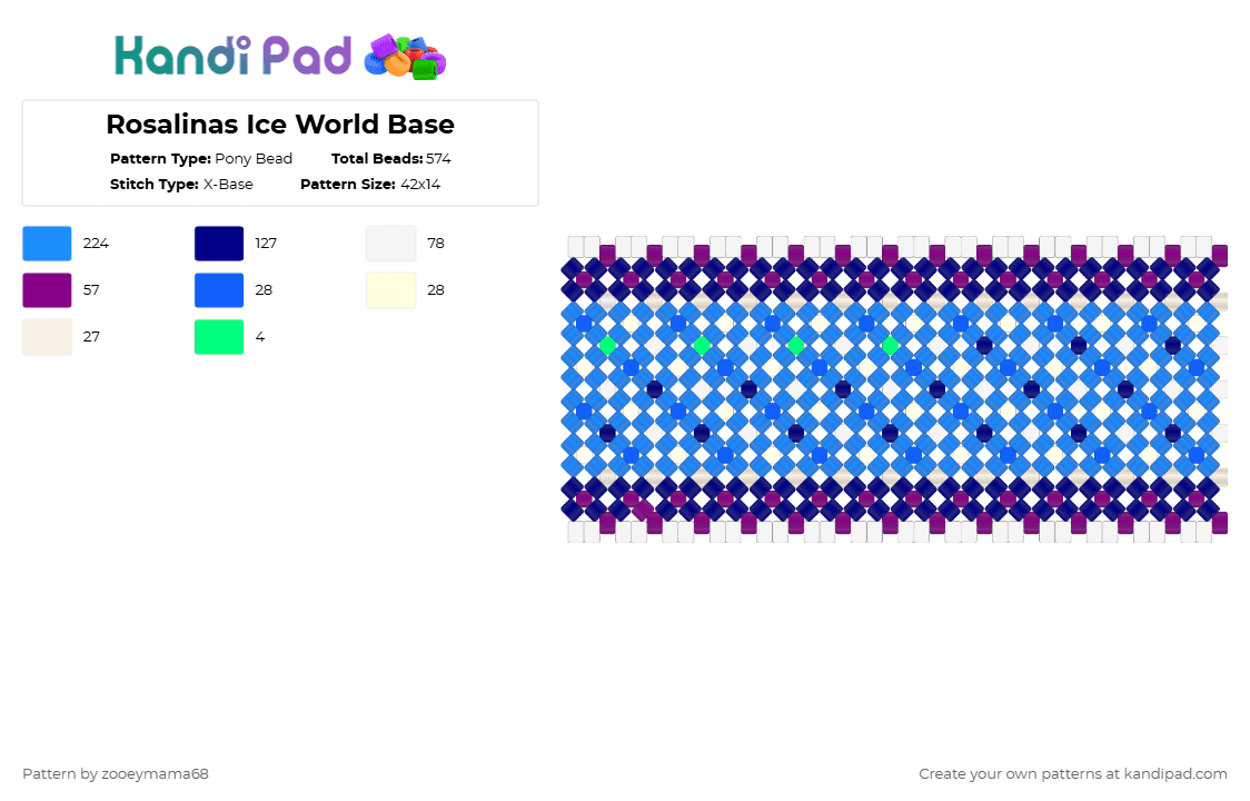 Rosalinas Ice World Base - Pony Bead Pattern by zooeymama68 on Kandi Pad - purple,light blue,mario,rosalina,mariokart,videogame,rotator