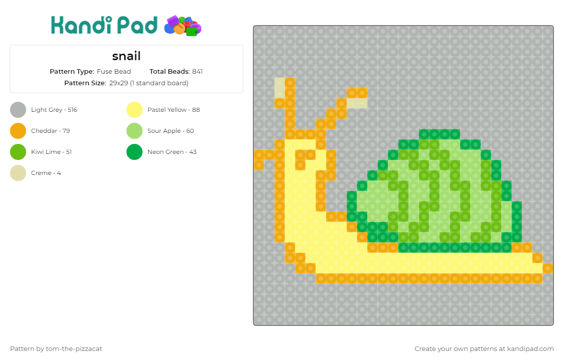 snail - Fuse Bead Pattern by tom-the-pizzacat on Kandi Pad - snails,animals