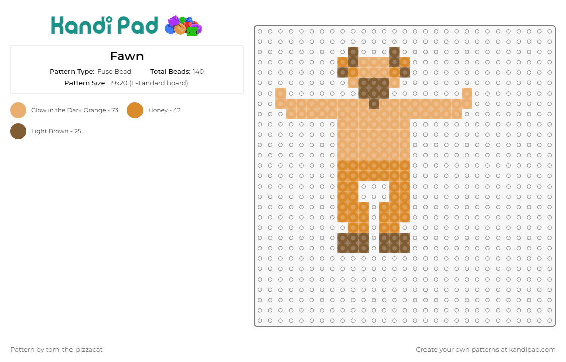 Fawn - Fuse Bead Pattern by tom-the-pizzacat on Kandi Pad - 