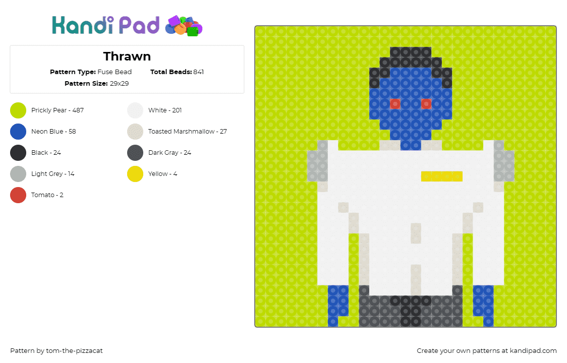 Thrawn - Fuse Bead Pattern by tom-the-pizzacat on Kandi Pad - grand admiral thrawn,star wars,scifi,movies