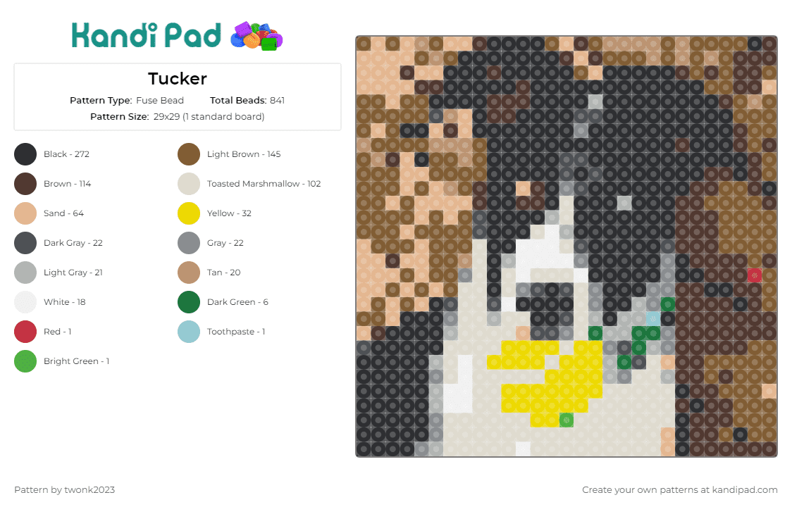 Tucker - Fuse Bead Pattern by twonk2023 on Kandi Pad - dog,animal,pet,portrait,companion,canine,furry,loyal