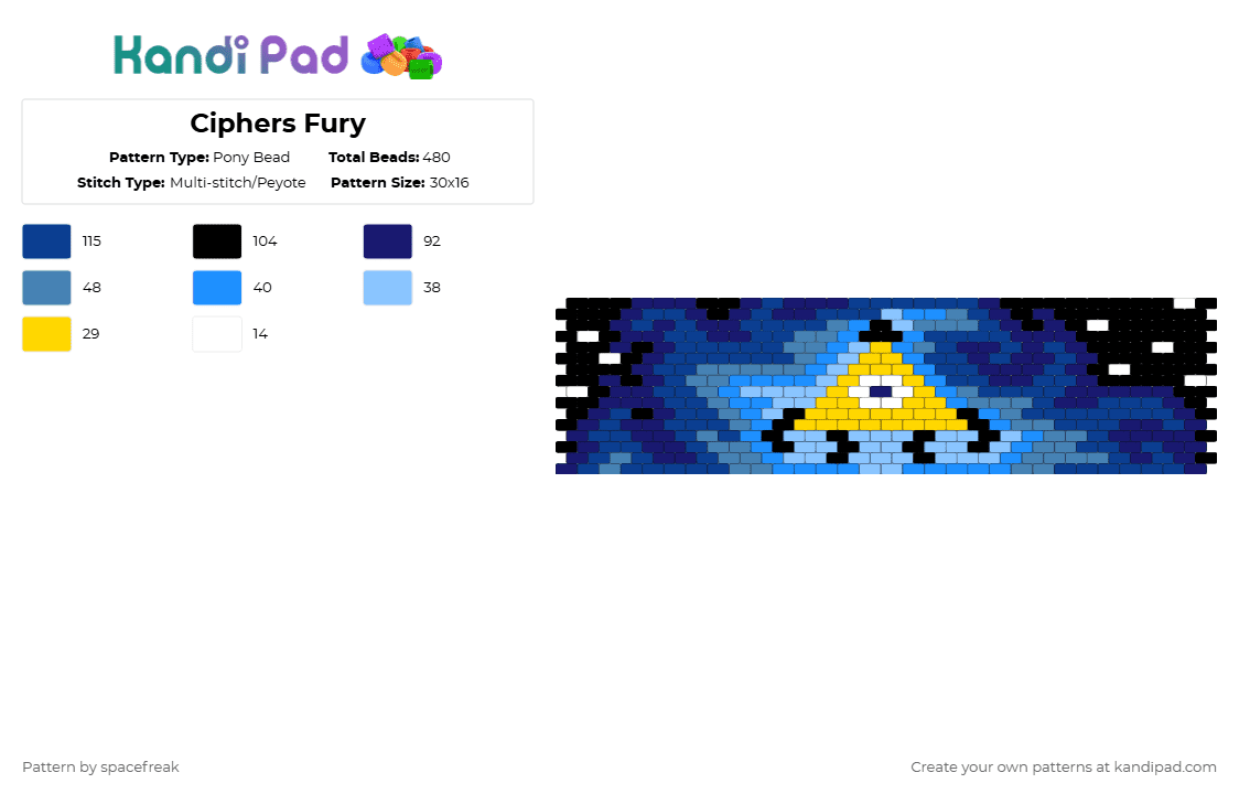 Ciphers Fury - Pony Bead Pattern by spacefreak on Kandi Pad - purple,blue,gravity falls,bill cipher,fire
