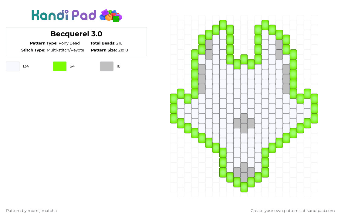 Becquerel 3.0 - Pony Bead Pattern by momijimatcha on Kandi Pad - white,green,homestuck,dog,bec