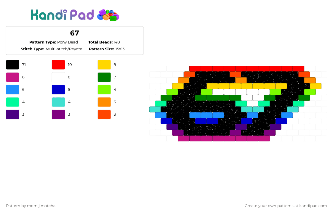 67 - Pony Bead Pattern by momijimatcha on Kandi Pad - 