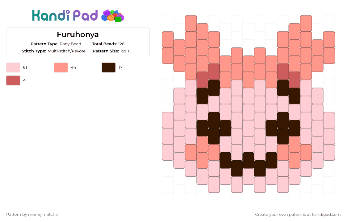 Furuhonya - Pony Bead Pattern by momijimatcha on Kandi Pad - orange,beige,chiikawa,anime,character