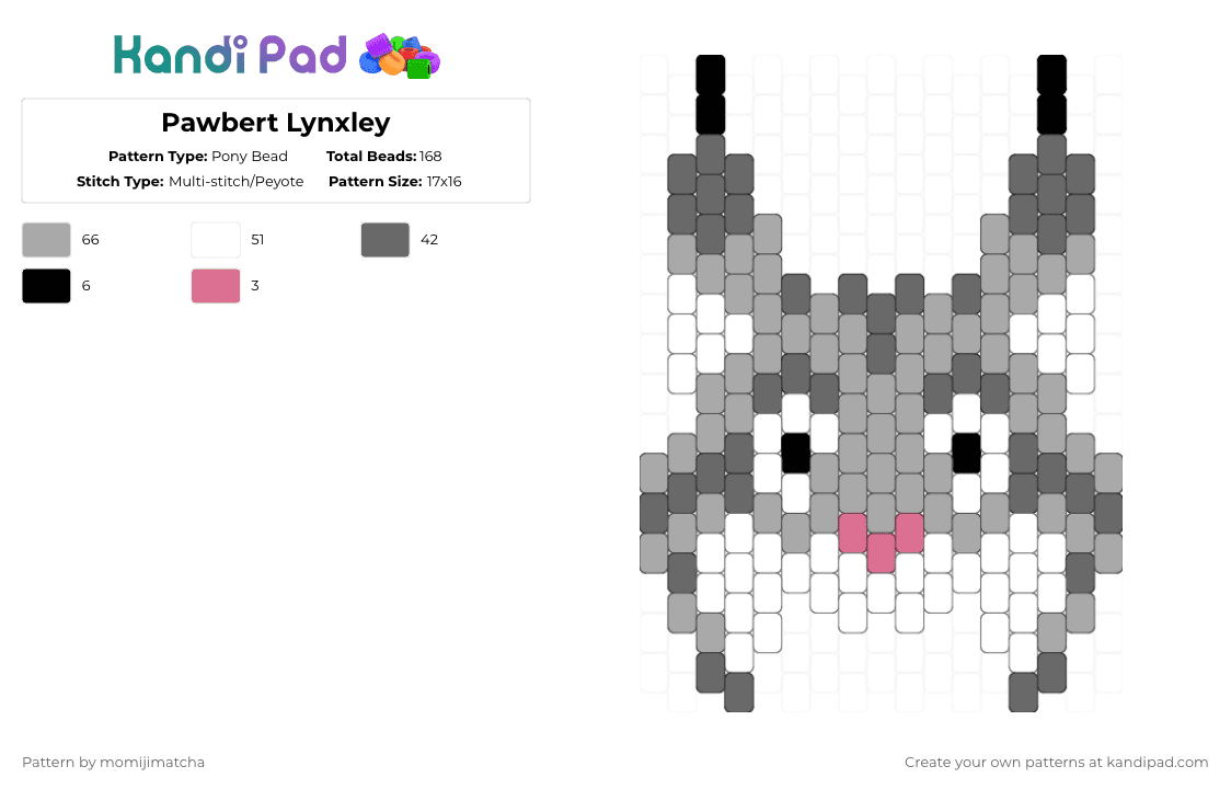 Pawbert Lynxley - Pony Bead Pattern by momijimatcha on Kandi Pad - beige,gray,animal,zootopia,disney,movie,character