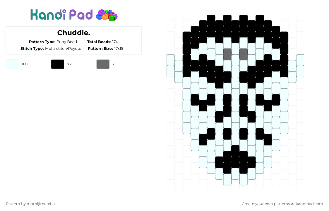 Chuddie. - Pony Bead Pattern by momijimatcha on Kandi Pad - white,soyjak,jak