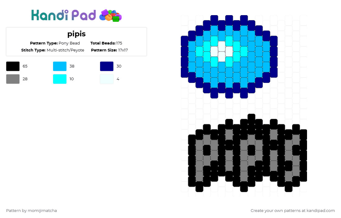 pipis - Pony Bead Pattern by momijimatcha on Kandi Pad - light blue