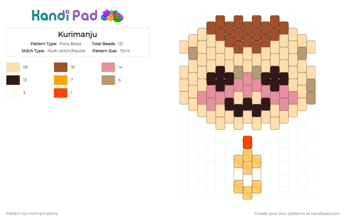 Kurimanju - Pony Bead Pattern by momijimatcha on Kandi Pad - beige,chiikawa