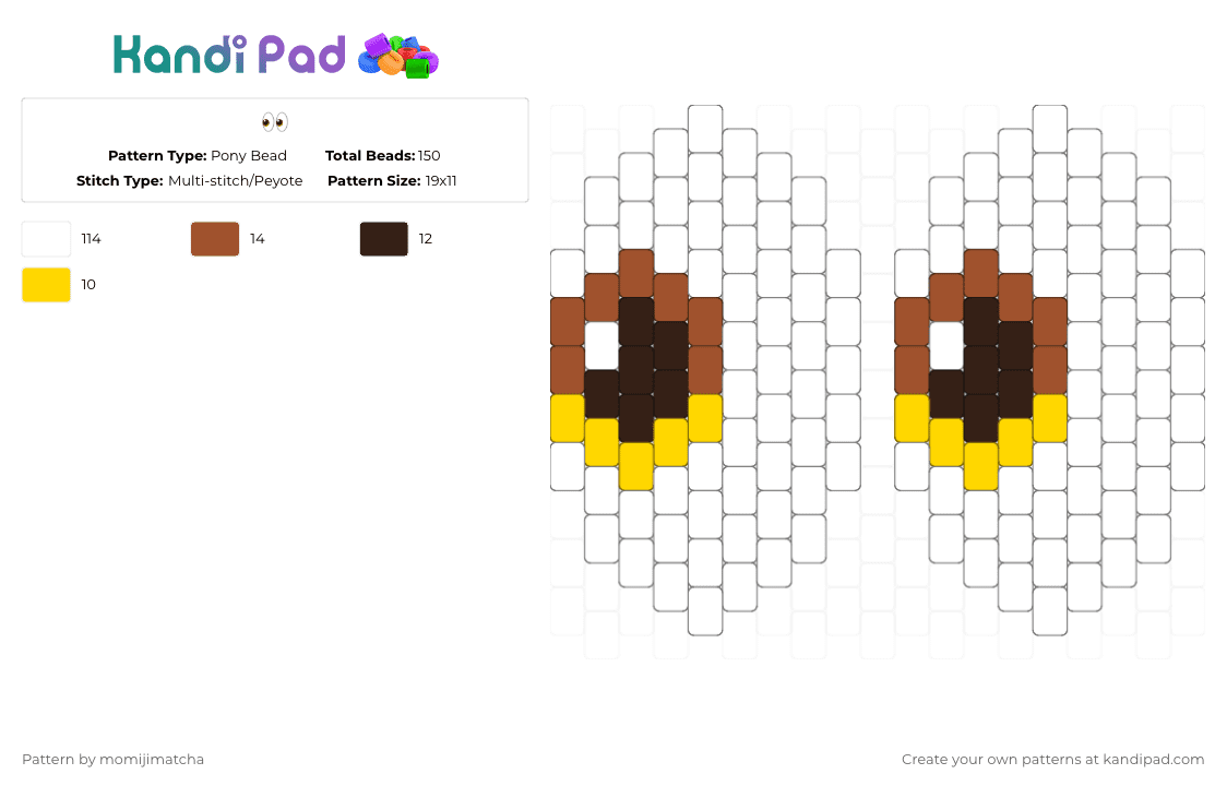 👀 - Pony Bead Pattern by momijimatcha on Kandi Pad - eyes,emoji