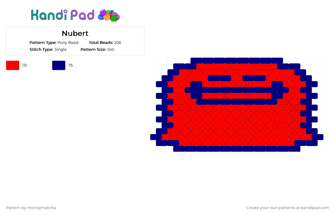 Nubert - Pony Bead Pattern by momijimatcha on Kandi Pad - red,purple,deltarune,video game