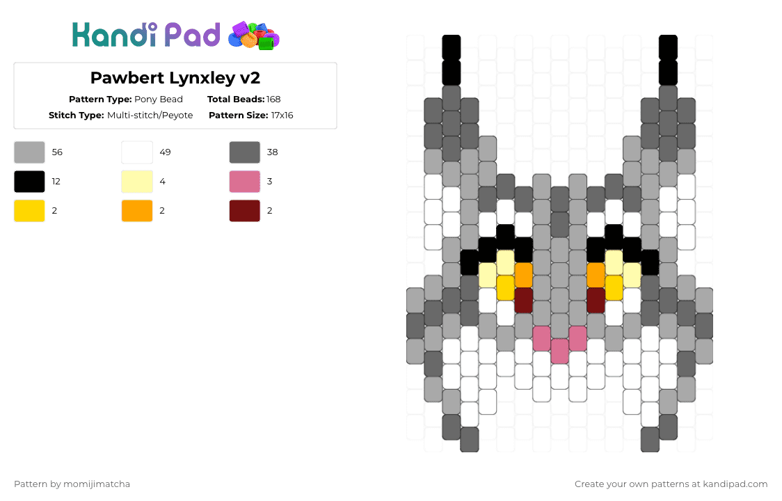 Pawbert Lynxley v2 - Pony Bead Pattern by momijimatcha on Kandi Pad - beige,gray,animal,zootopia,disney,movie,character