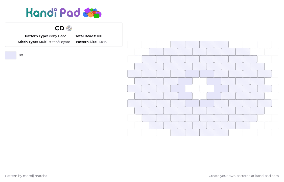 CD 💿 - Pony Bead Pattern by momijimatcha on Kandi Pad - white