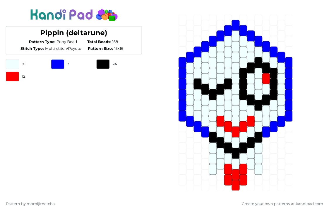 Pippin (deltarune) - Pony Bead Pattern by momijimatcha on Kandi Pad - white,purple,red