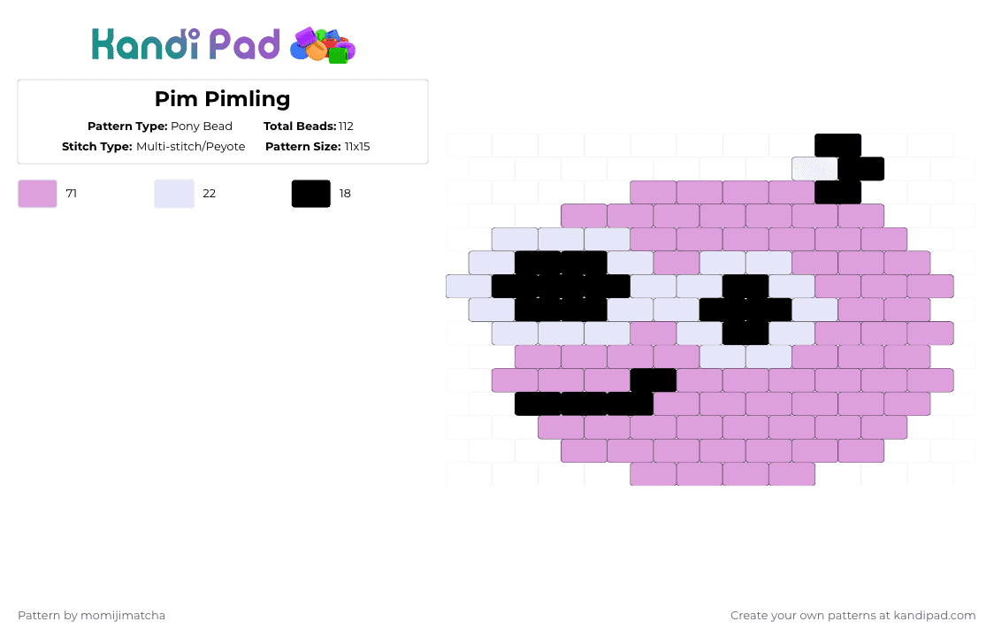 Pim Pimling - Pony Bead Pattern by momijimatcha on Kandi Pad - pink