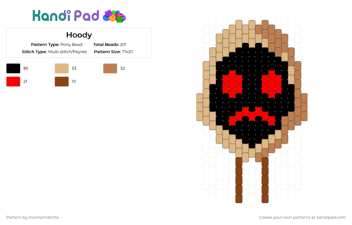 Hoody - Pony Bead Pattern by momijimatcha on Kandi Pad - beige,creepypasta,marble hornets