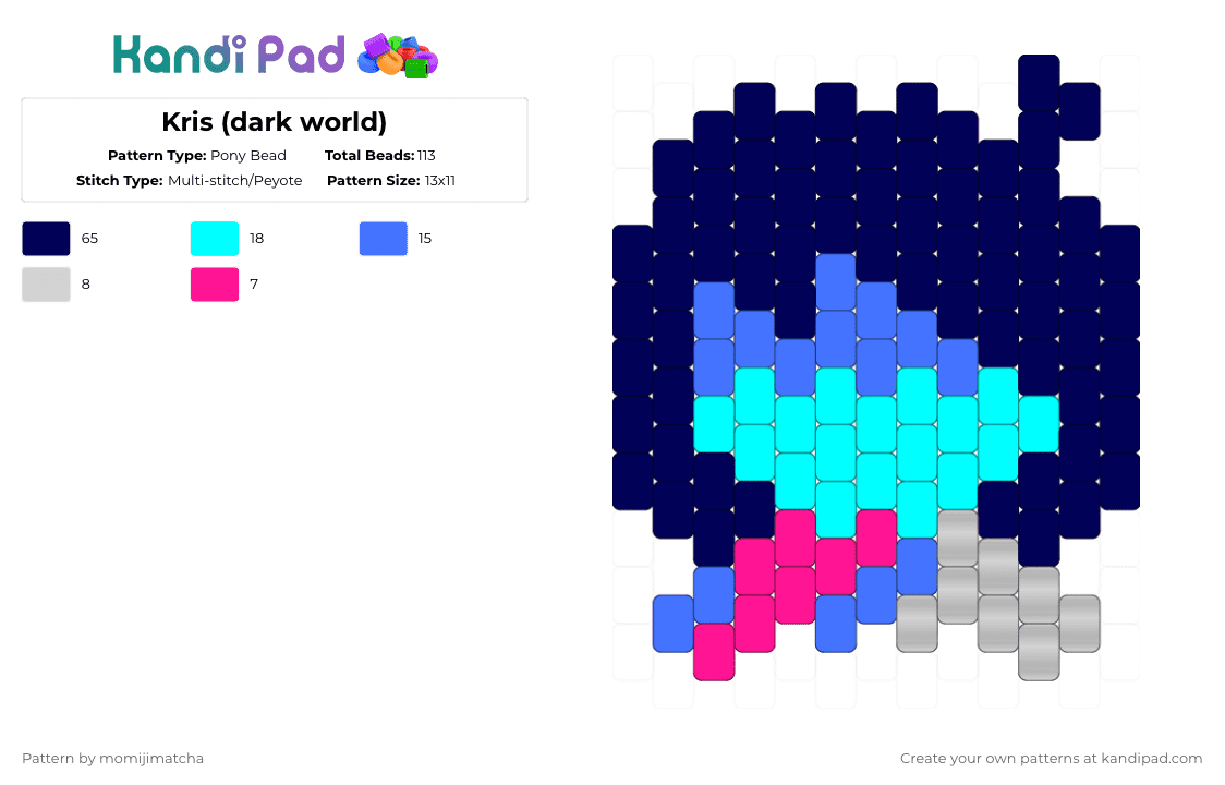 Kris (dark world) - Pony Bead Pattern by momijimatcha on Kandi Pad - purple