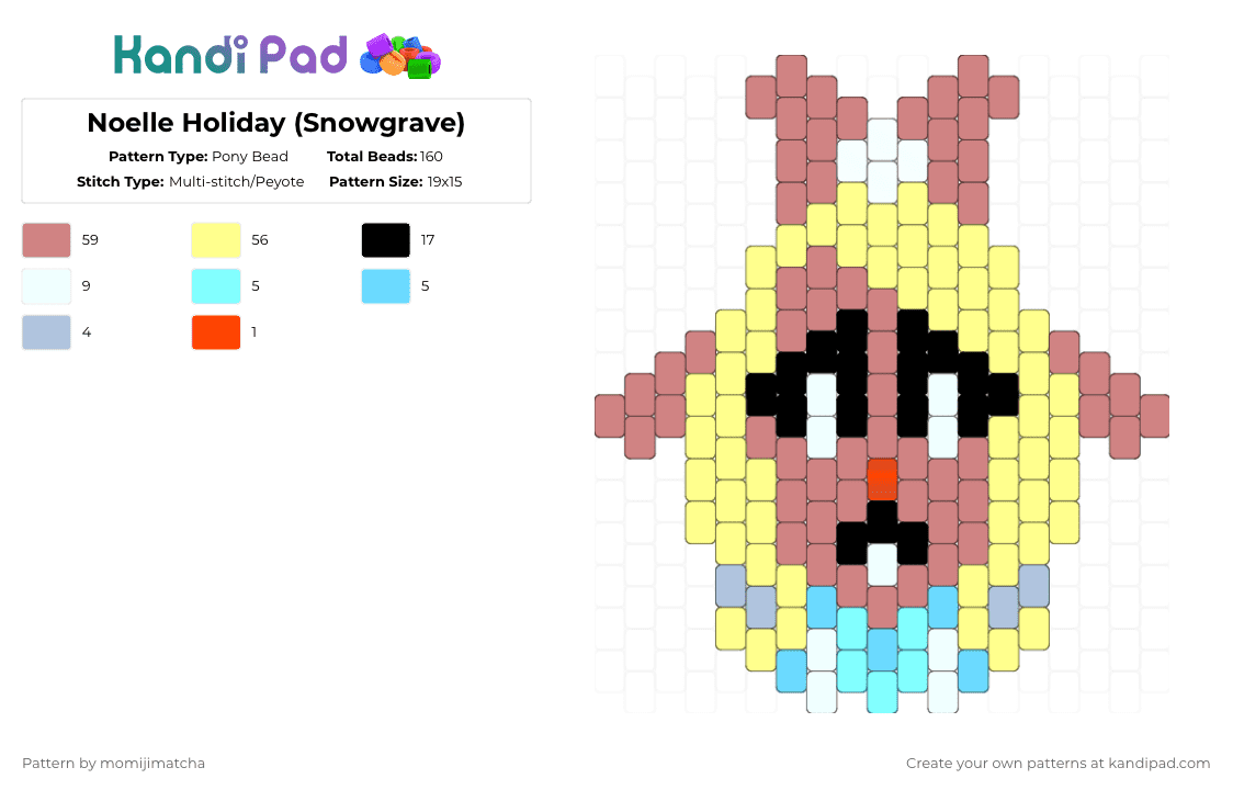 Noelle Holiday (Snowgrave) - Pony Bead Pattern by momijimatcha on Kandi Pad - red,yellow