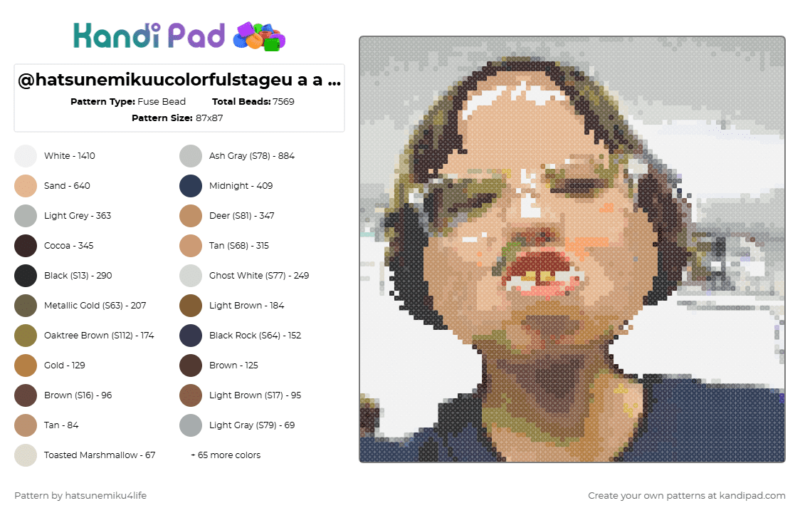 @hatsunemikuucolorfulstageu a a pattern bc ya - Fuse Bead Pattern by hatsunemiku4life on Kandi Pad - ew,no,buhbye,touchmytoungehadwithadih,mhm,do it,now,ezbian lex
