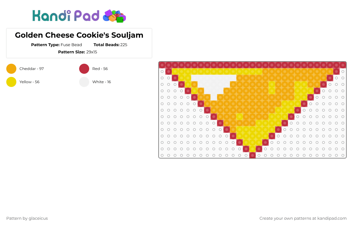 Golden Cheese Cookie\'s Souljam - Fuse Bead Pattern by glaceicus on Kandi Pad - orange,crk,cookie run,ancients,soul jam,golden cheese