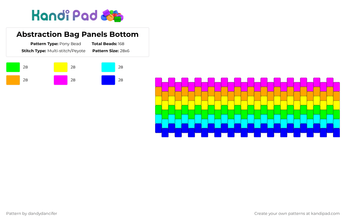 Abstraction Bag Panels Bottom - Pony Bead Pattern by glaceicus on Kandi Pad - yellow,orange,purple,colorful,abstraction,theamazingdigitalcircus,bag,panel,side,eyes,black
