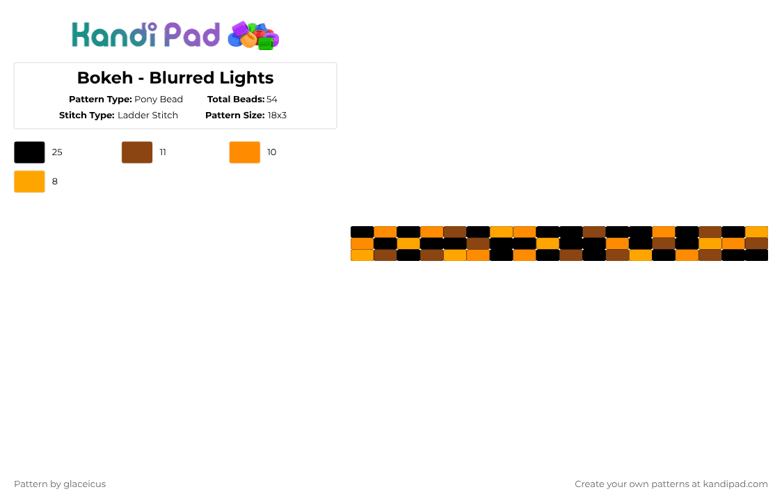 Bokeh - Blurred Lights - Pony Bead Pattern by glaceicus on Kandi Pad - orange,red,cotdbokeh,lights,blur,camera,yellow,brown,black