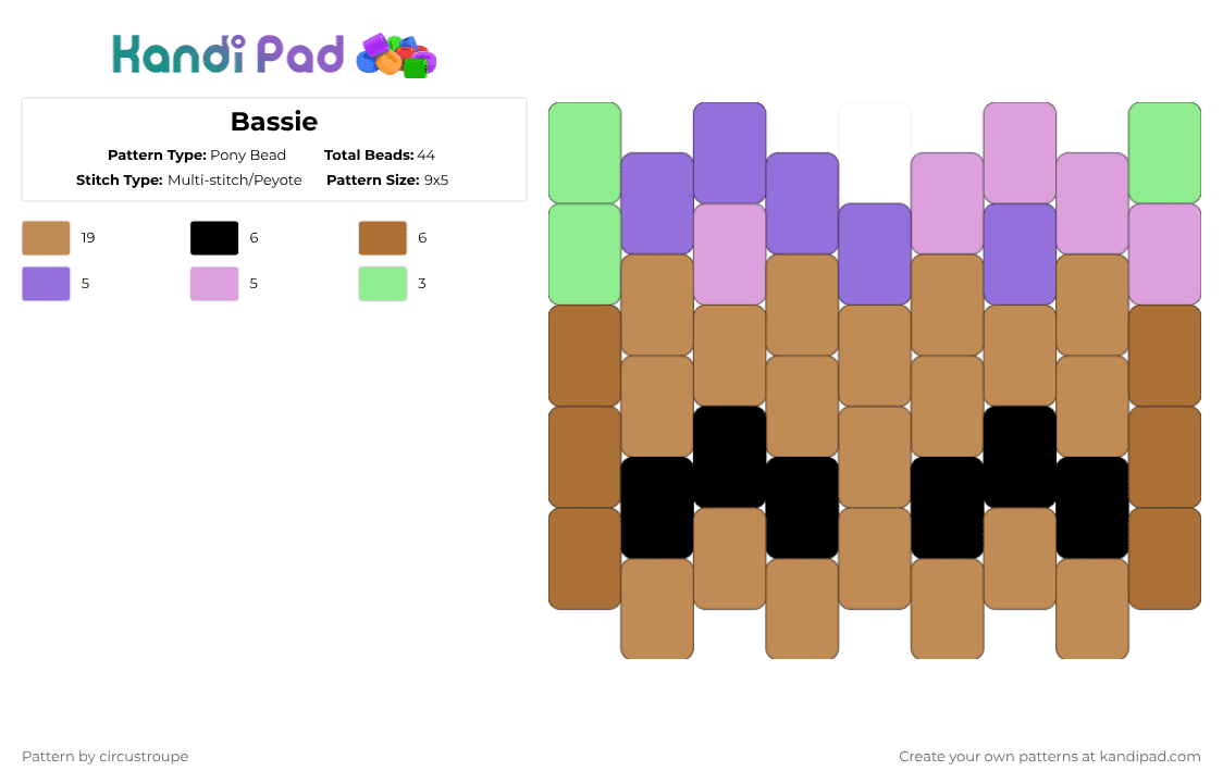 Bassie - Pony Bead Pattern by glaceicus on Kandi Pad - tan,basket,easter,main,dandysworld,dandy,bassie,shopkeeper,yeah