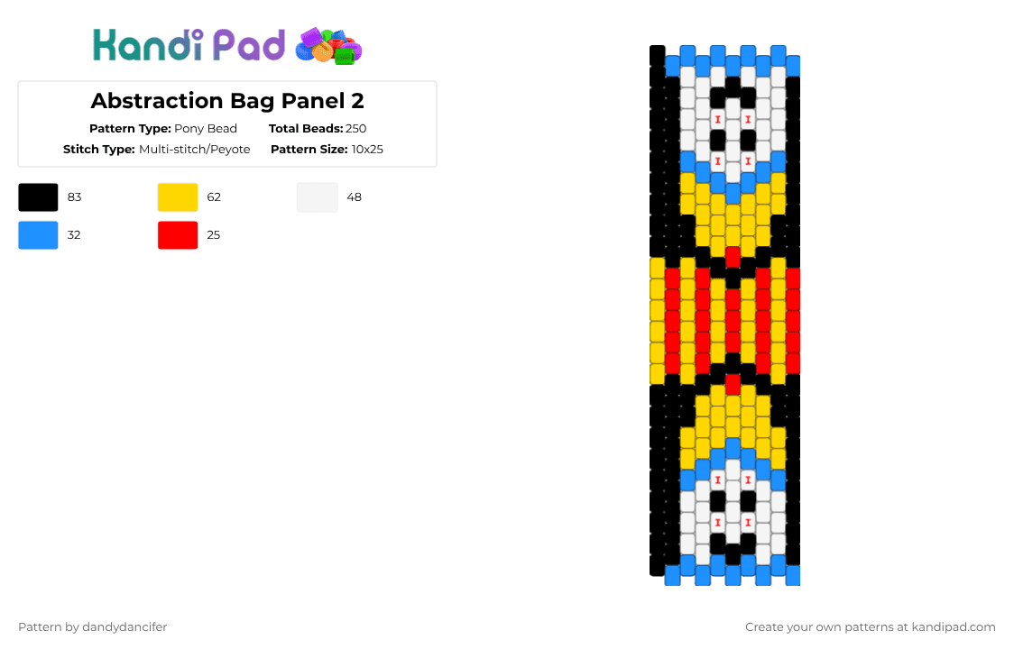 Abstraction Bag Panel 2 - Pony Bead Pattern by glaceicus on Kandi Pad - yellow,abstraction,kaufmo,tadc,theamazingdigitalcircus,abstracted