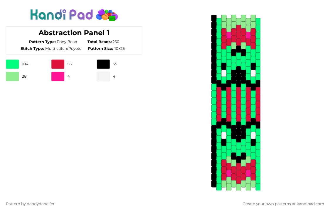 Abstraction Panel 1 - Pony Bead Pattern by glaceicus on Kandi Pad - teal,ribbit,abstracted,tadc,theamazingdigitalcircus,abstraction