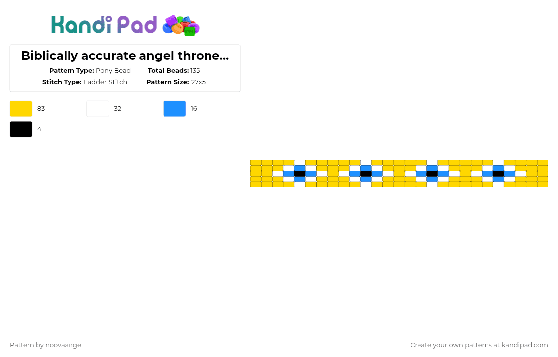 Biblically accurate angel throne ladder cuff - Pony Bead Pattern by noovaangel on Kandi Pad - yellow