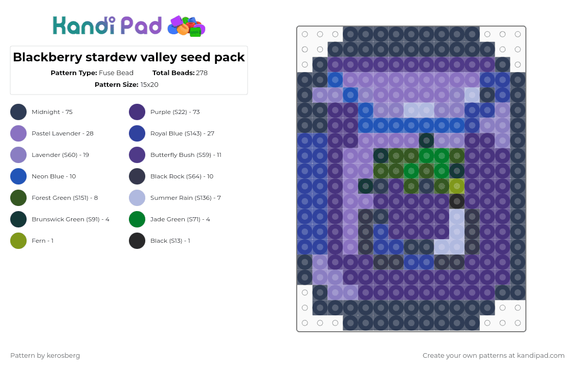 Blackberry stardew valley seed pack - Fuse Bead Pattern by kerosberg on Kandi Pad - purple