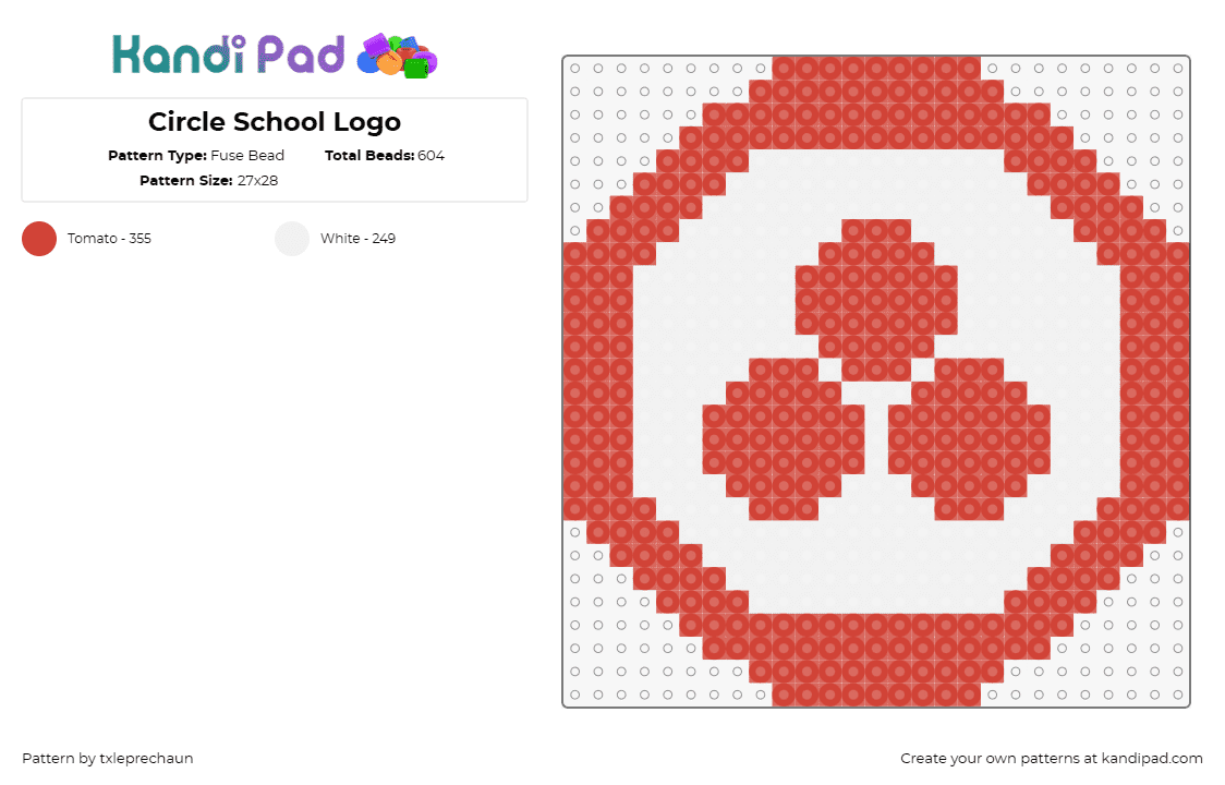 Circle School Logo - Fuse Bead Pattern by txleprechaun on Kandi Pad - 