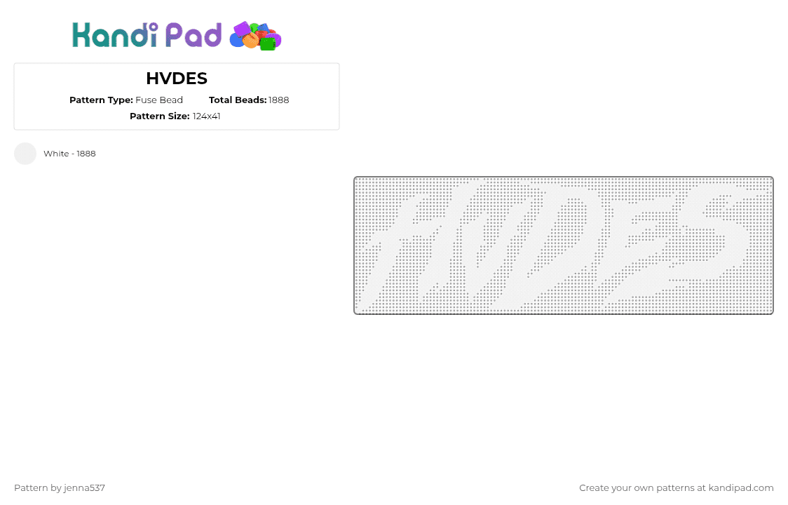 HVDES - Fuse Bead Pattern by jennabeebeads on Kandi Pad - white,hvdes,dubstep,edm